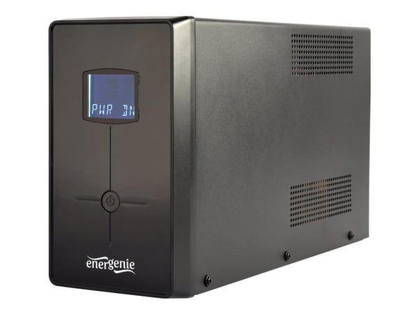 EnerGenie EG-UPS-035 - UPS - LCD-skjerm - AC 220 V - 1200 watt - 2000 VA - 9 Ah - USB, RJ-45 - utgangskontakter: 5 - svart