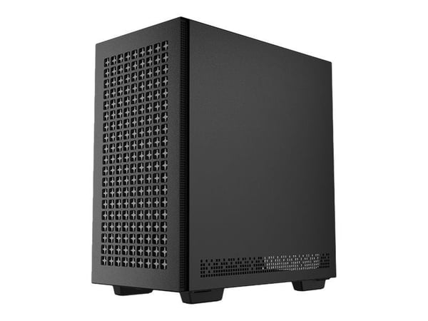 DeepCool CH370 - microATX - genomskinlig sidopanel (härdat glas) - ingen strömförsörjning (ATX / PS/2) - svart - USB/ljud