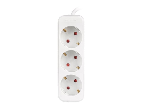 Lanberg - Flerkoplingslist - 2500 watt - inngang: power CEE 7/7 - utgangskontakter: 3 (power CEE 7/3) - 1.5 m kabel - hvit