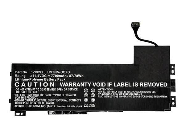 CoreParts - Batteri til bærbar PC - litiumpolymer - 7700 mAh - 87.8 Wh - svart - for HP ZBook 15 G3 Mobile Workstation, 17 G3 Mobile Workstation
