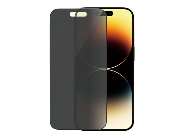 PanzerGlass™ | Privacy Edition- Skærmbeskytter for mobiltelefon - Edge-to-Edge passform - rammefarve sort | Apple iPhone 14 Pro