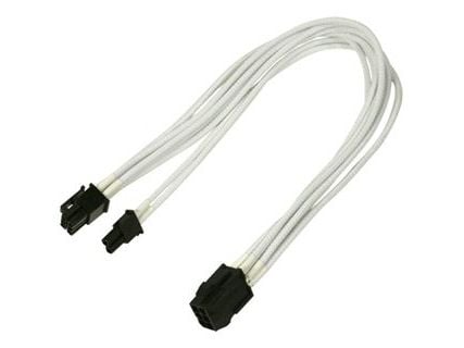 Nanoxia - Strømadapter - 8-pins PCIe-strøm (6+2) (hunn) til 6-pins PCIe-strøm (hann) - 30 cm - låst - hvit