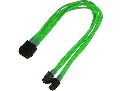Nanoxia - Strømforlengelseskabel - 8-pins EPS12V (4+4) (hann) til 8-pins EPS12V (hunn) - 30 cm - neongrønt