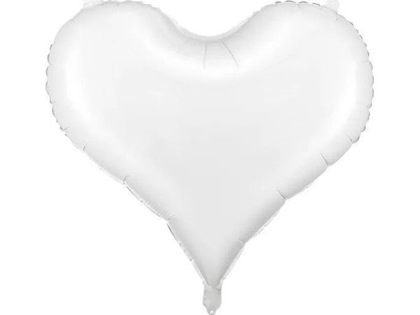 Hvid hjerte folieballon