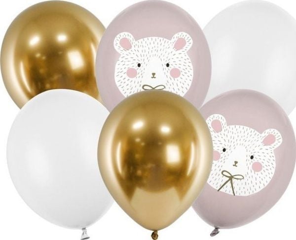 PartyDeco SB14P-315-000-6, Leksaksballong, Latex, Multifärg, Temafest, Rund, 8 År