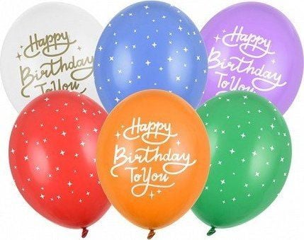 PartyDeco lateksballonger til bursdag | fargerike pynt (6 stk.)
