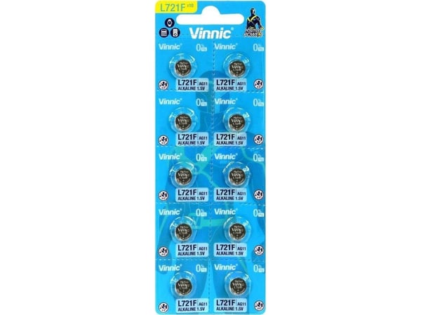 Alkalisk specialbatteri Vinnic G11 / AG11 / L721 / LR58 blister med 10 stk.