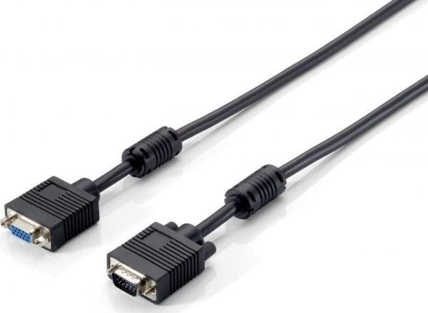 Equip 118804, 10 m, VGA (D-Sub), VGA (D-Sub), VGA (D-Sub), Hanstik, Hunstik, Musta