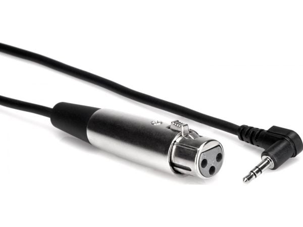 Hosa XVM-101F - Mikrofonkabel - XLR3 hunn rett til mini-phone stereo 3.5 mm hann rettvinklet - 30.5 cm - skjermet