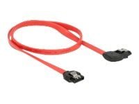 Delock - SATA-kabel - Serial ATA 150/300/600 - SATA (hunn) til SATA (hunn) - 50 cm - låst, rettvinklet kontakt - rød