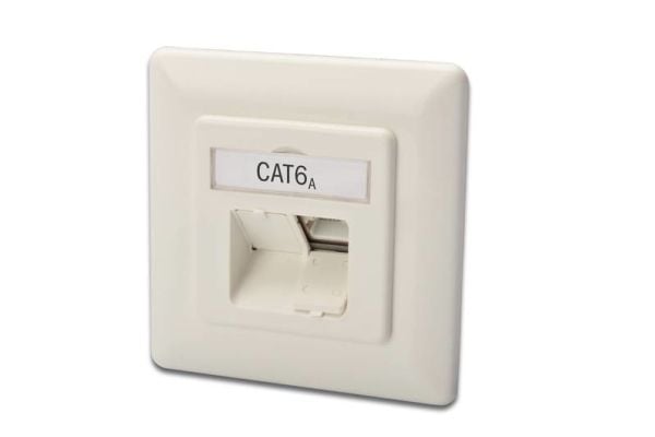 Digitus DN-9008-1, 2 x RJ-45, 1 moduuli(a), 6a, 500 MO, Valkoinen, -20 - 70 °C