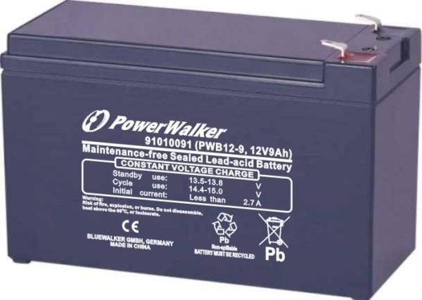 PowerWalker PWB12 Series PWB12-9 - UPS-batteri - 1 x batteri - Bly-syra - 9 Ah - för PowerWalker VI 1000 RLP, VI 2000 RLP, VI 3000 RLP; Battery Pac...