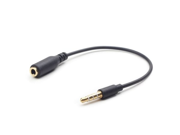 Gembird CCA-419 - Audioadapter - 4-polsminijakk hunn til 4-polsminijakk hann - 18 cm - svart