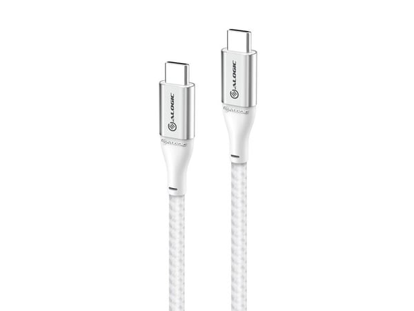 Alogic Super Ultra - USB-kaapeli - USB-C (han) til USB-C (han) - USB 2.0 - 5 A - 30 cm - sølv - sølv