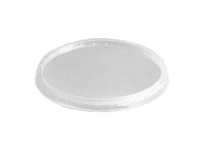 Låg t/plastbakke, Færch, 10-250, Rund Ø 105, højde 8 PP, transparent, pakke a 100 stk Fødevaregodken