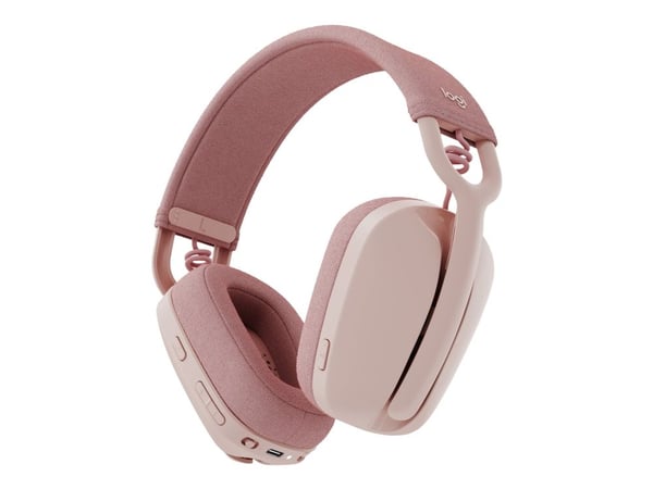 Logitech Zone Vibe 100 - Hodesett - full størrelse - Bluetooth - trådløs - rosa