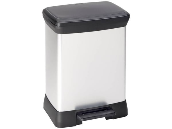 Curver DECO Bin avfallsbeholder 30 l 390 x 510 x 290 mm sølv/sort 1 stk