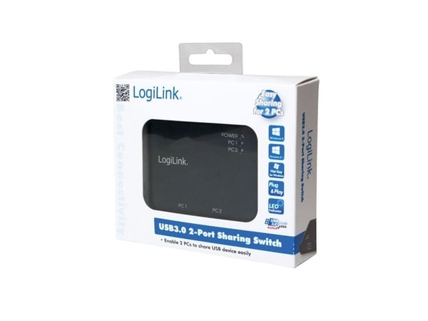 LogiLink UA0216, USB 3.2 Gen 1 (3.1 Gen 1) Type-B, USB 3.2 Gen 1 (3.1 Gen 1) Type-A, 5000 Mbit/s, Musta, Muovi, RoHS