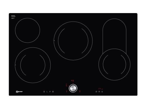 Neff T18PT16X0 - Keramisk komfyrtopp - 4 plater - Nisje - bredde: 78 cm - dybde: 50 cm - uten ramme - svart