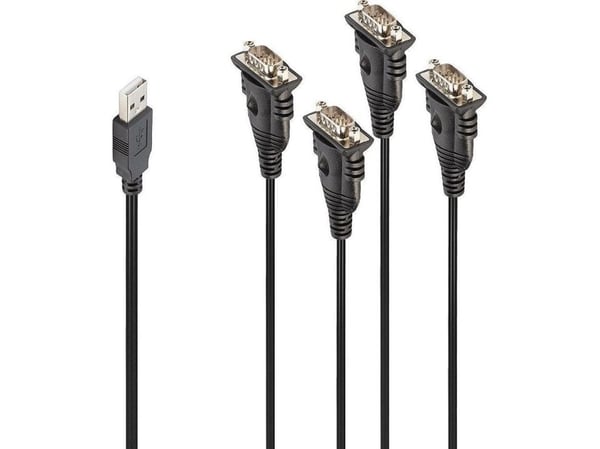 Lindy 42675, Musta, 0,94 m, USB A-tyyppi, DB-9, Uros, Uros