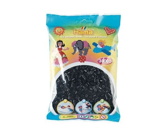 Hama Beads 201-18, Musta, Putkihelmi, 3000 kpl