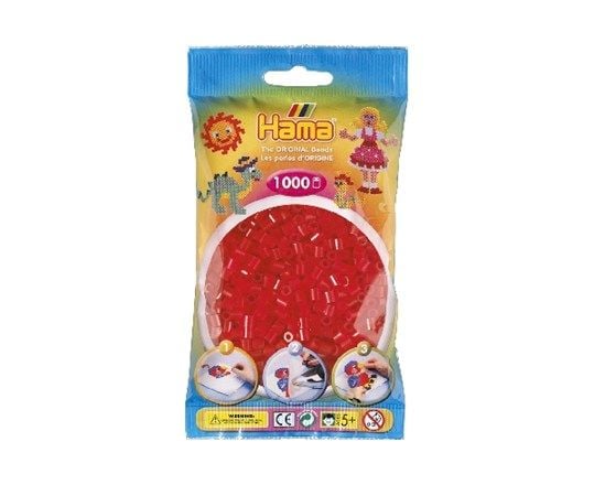 Hama midihelmet 1000 kpl transp. Punainen