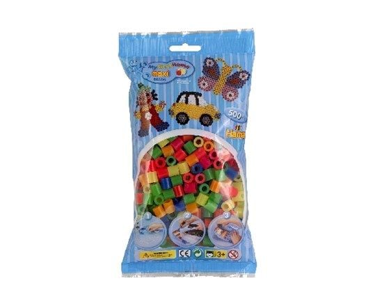 Hama maxi perler 500 stk neon mix 51
