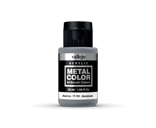 Vallejo 77.701, 32 ml, Aluminium, Metallisk, Metallisk, Flaske