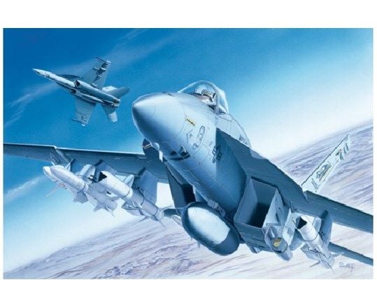 Italeri F/A - 18E Super Hornet, Kokoamispakkaus, 1:72, F/A - 18E Super Hornet, Sotilasilma-alus, Pienoismallilentokone, 250 mm