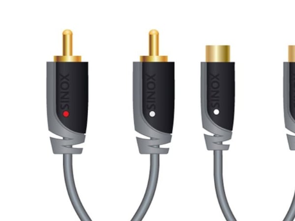 Sinox Plus+ Stereo RCA Extension - Äänikaapelit - RCA x 2 han til RCA x 2 hun - 5 m - 5 m