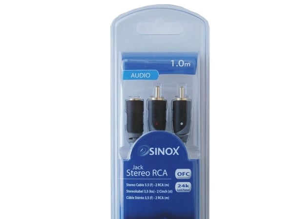 Sinox Plus+ - Audiokapeli - RCA han til stereo mini-jackstik hun - 1 m