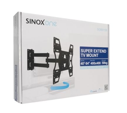 Sinox One - Brakett - helbevegelses justerbar arm - for LCD-skjerm - svart - skjermstørrelse: 40"-84" - veggmonterbar