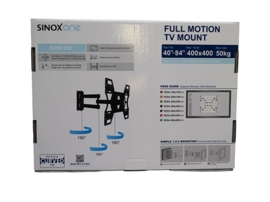 Sinox One - Brakett - helbevegelses justerbar arm - for LCD-skjerm - svart - skjermstørrelse: 40"-84" - veggmonterbar