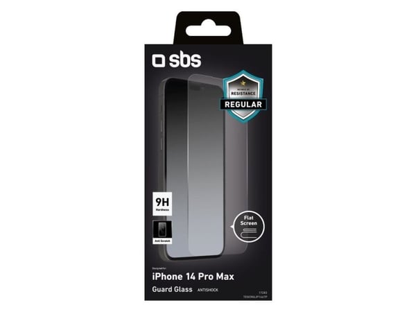 SBS TESCRGLIP1467P, Apple, iPhone 14 Pro Max, Støtbestandig, Slagbestandig, Ripebestandig, Sjokkresistent, Gjennomsiktig, 1 stykker