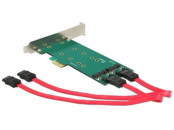 DeLOCK PCI Express-kort > 2 x intern M.2 - Lagringskontroll - M.2-kort / SATA 6Gb/s lavprofil - 6 Gbit/s - PCIe x1