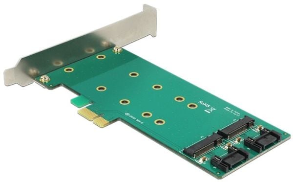 DeLOCK PCI Express-kort > 2 x intern M.2 - Lagringskontroll - M.2-kort / SATA 6Gb/s lavprofil - 6 Gbit/s - PCIe x1