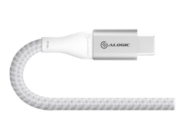 Alogic Super Ultra - USB-kaapeli - USB-C (han) til USB-C (han) - USB 2.0 - 5 A - 30 cm - sølv - sølv