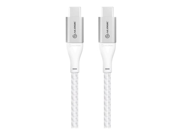Alogic Super Ultra - USB-kaapeli - USB-C (han) til USB-C (han) - USB 2.0 - 5 A - 30 cm - sølv - sølv