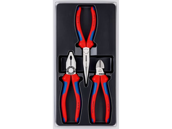 Knipex 00 20 11, Tangsett, Stål, Polypropylen (PP), Blå, Rød, 810 g