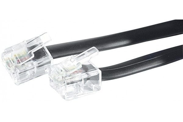Exertis - Telefonkabel - RJ-11 (hann) til RJ-45 (hann) - 10 m - flat - svart