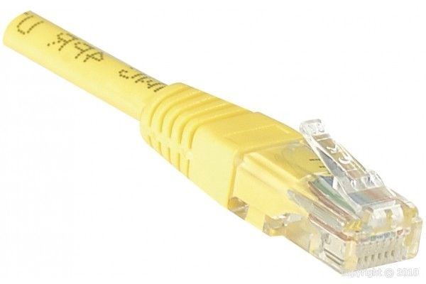 Patchkabel CAT.6 U/UTP uavskjermet kobber gul 1,5 m patchkabel med sperrebeskyttelse (EXC245740)