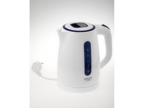 Adler AD 1234, 1,7 l, 2200 W, Blå, Hvit, Vannivåindikator, Filtrering