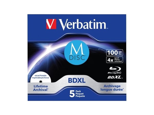 Verbatim M-Disc - 5 x BD-R XL - 100 GB 4x - blekkstråleskrivbar overflate - CD-eske