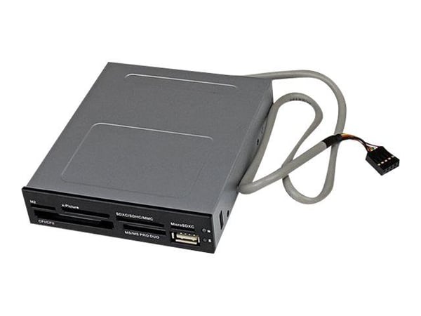 Startech 3.5in Front Bay 22-in-1 USB 2.0 Internal Multi Media Memory Card Reader with Simultaneous Access - CF/SD/MMC/MS/xD - Black (35FCREADBK3) -...