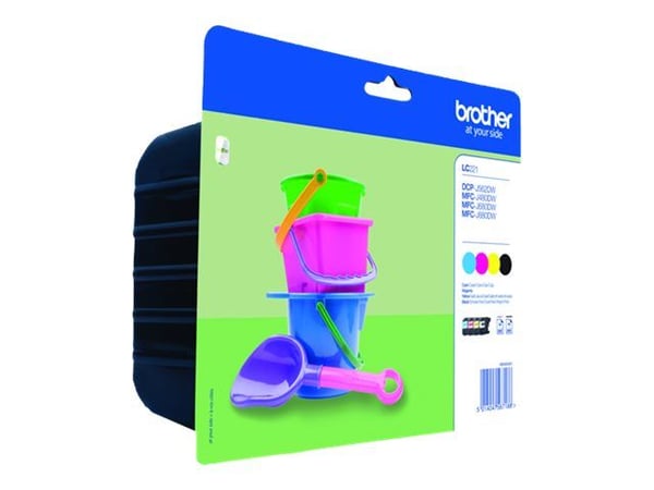 Brother LC221 Value Pack - 4 pakker - sort, gul, cyan, magenta - original - blækpatron - for Brother DCP-J562DW, MFC-J480DW, MFC-J680DW, MFC-J880DW