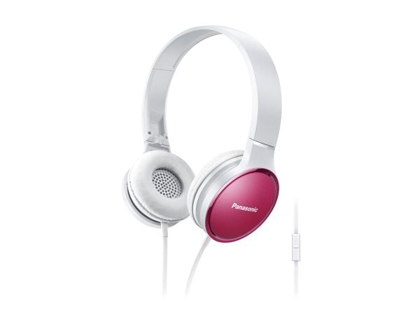 Panasonic RP-HF300ME - Hodetelefoner med mikrofon - on-ear - kablet - 3,5 mm jakk - rosa