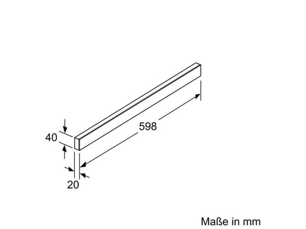 Siemens LZ46850 - Håndtak til hette - 60 cm. - Svart design