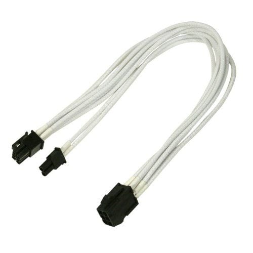 Nanoxia - Strømadapter - 8-pins PCIe-strøm (6+2) (hunn) til 6-pins PCIe-strøm (hann) - 30 cm - låst - hvit