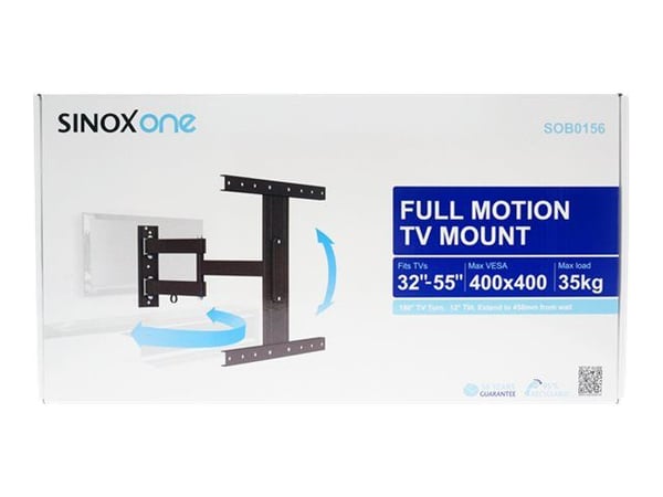 Sinox One - Brakett - justerbar arm - for LCD-skjerm - svart - skjermstørrelse: 32"-55" - veggmonterbar