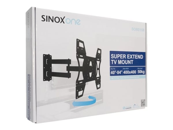 Sinox One - Brakett - helbevegelses justerbar arm - for LCD-skjerm - svart - skjermstørrelse: 40"-84" - veggmonterbar